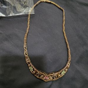 18k on SS floral design with various precious stones
